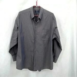 Dockers Men’s Gray Button Down Dress Shirt 17-17 1/2 Long Sleeved XL